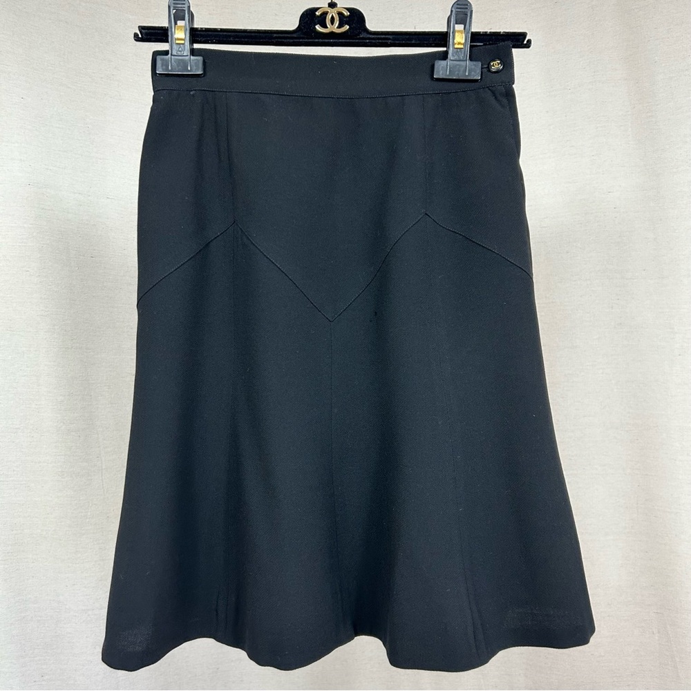CHANEL Black Vintage Flared Skirt